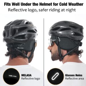 MELASA Winter Helmet Liner Skull Cap for Men Women, Fleece Lined Warm Cycling Cap with Glasses Holes, Thermal Hat Beanie for Running Cycling Motorcycle(Dark Gray)