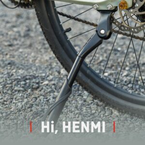 HENMI Bike Kickstand for Adult Bikes, Adjustable Bicycle Kickstand for Most 24"-29", 4 Holes, Non-Slip Sole, Aluminum Alloy Material, Kickstand for Mountain Bike/Trek Bike