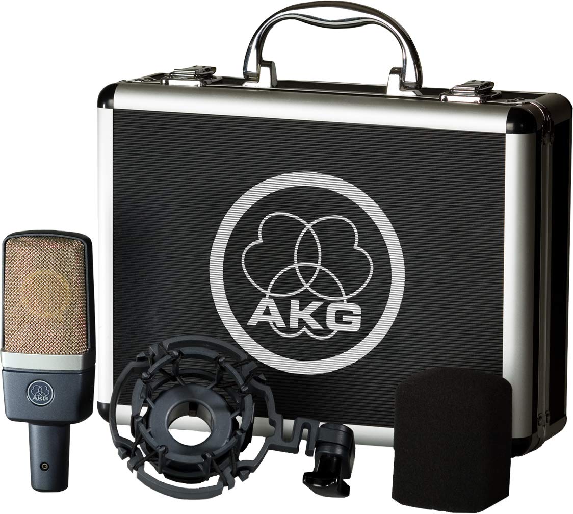 AKG C214 Large-Diaphragm Condenser Microphone Bundle with Boom Stand, Pop Filter, XLR Cable and Austin Bazaar Polishing Cloth