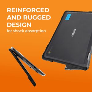 Gumdrop SlimTech Laptop Case Fits ASUS Chromebook Flip C214 (2-in-1). Designed for K-12 Students, Teachers and Classrooms – Drop Tested, Rugged, Shockproof Bumpers for Reliable Device Protection–Black