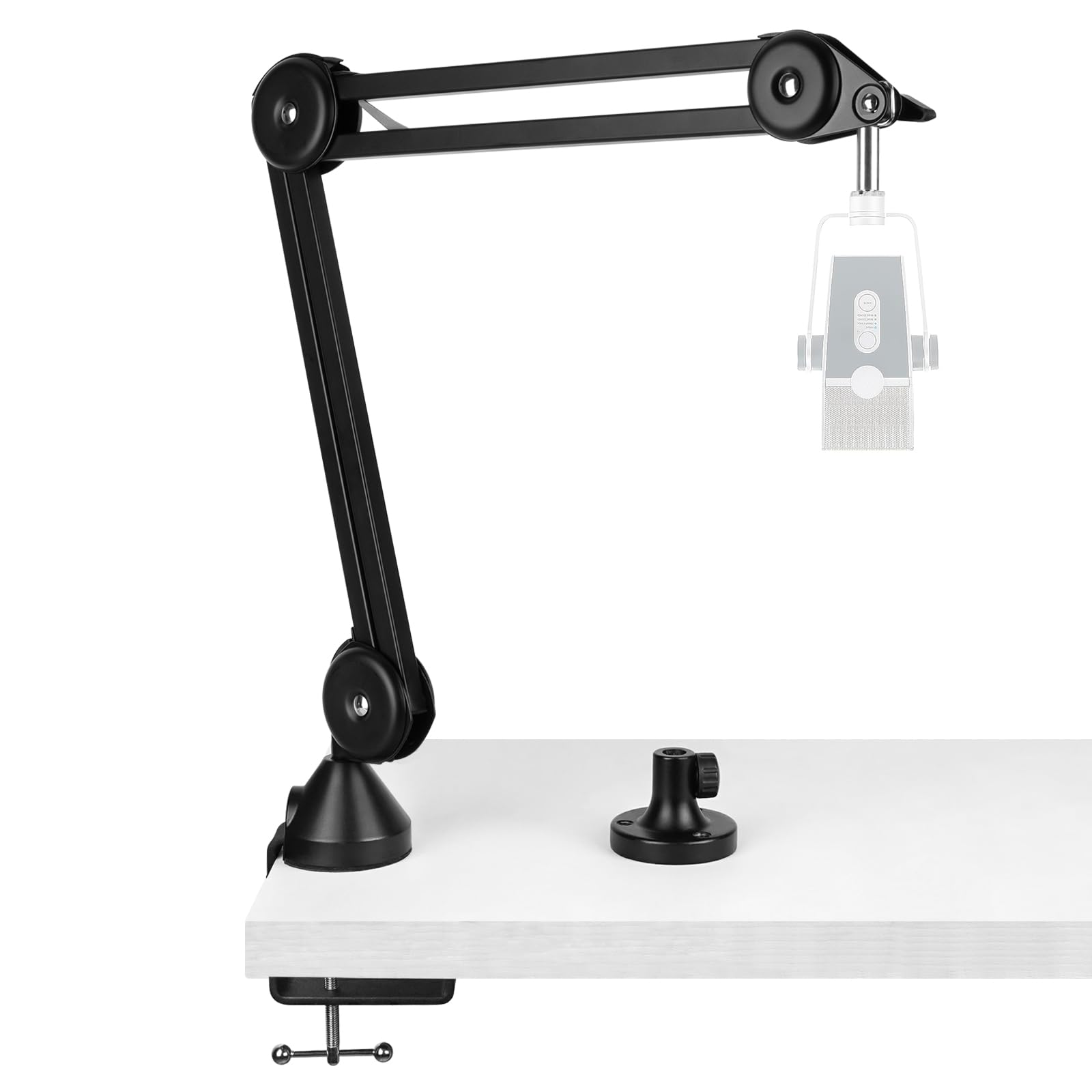 Geekria for Creators Microphone Arm Compatible with AKG Lyra Ultra-HD, P120, P220, C214 Mic Boom Arm Mount Adapter with Tabletop Flange Mount, Suspension Stand, Mic Scissor Arm, Desk Mount Holder