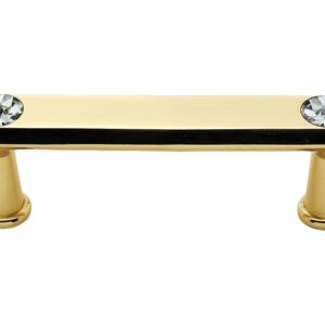 Alno C214-3-PB Traditional Crystal Pulls, Polished Brass