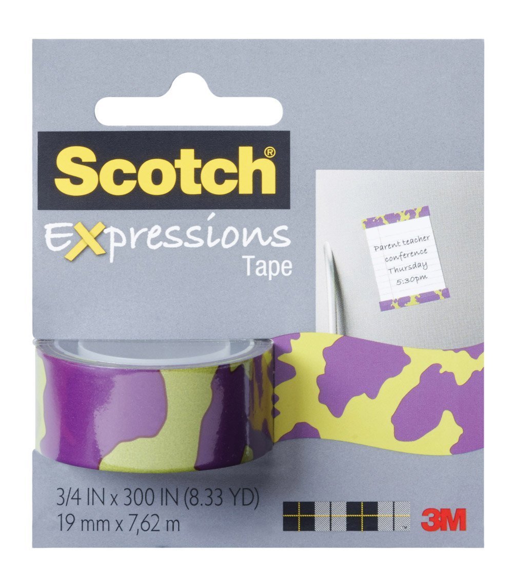 Scotch Expression Tape Purple Green; Model: C214-P2-SS; 34 Inches x 300 Inches (8.33 Yards)