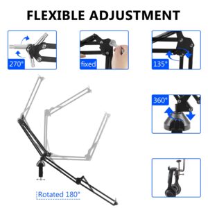 Geekria for Creators Microphone Arm Compatible with AKG Lyra Ultra-HD, P120, P220, C214 Mic Boom Arm Mount Adapter with Tabletop Flange Mount, Suspension Stand, Mic Scissor Arm, Desk Mount Holder