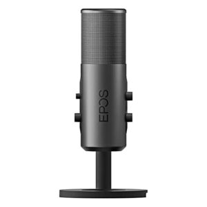 EPOS Gaming B20 Streaming Microphone - 2.9m Cable USB-C Computer Microphone for Gaming - PC & Laptop Connection with Audio Controls - Compatible with PC, Mac, and PS4/5 - Desk Stand Included, Gray