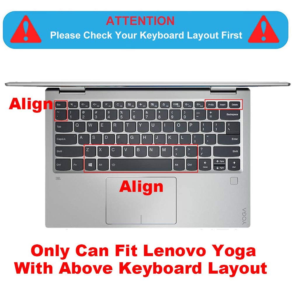 MUBUY Keyboard Cover for Lenovo Flex 14 14" |Yoga C940 C930 920 13.9" |Yoga 720 720S 730 13.3" | Yoga 720 12.5" |Yoga C740 14"|Ideapad 720s 13" 14"-Black