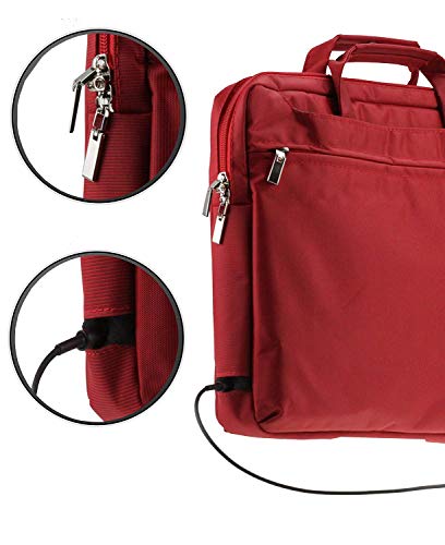 Navitech Red Sleek Premium Water Resistant Shock Absorbent Carry Bag Case Compatible with The ASUS Chromebook C204 11.6" / ASUS Chromebook C214 11.6" / ASUS Chromebook Flip C434 14"