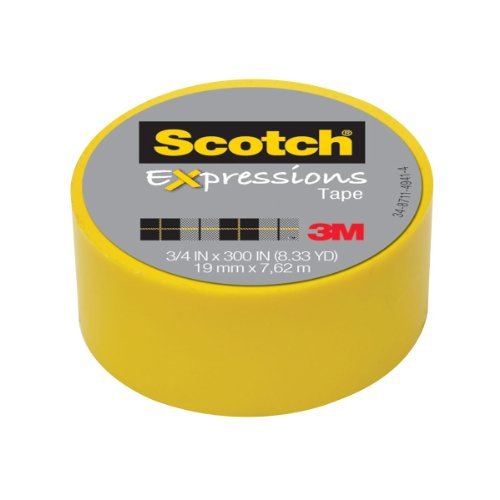 Scotch Expressions Magic Tape, 3/4 x 300 Inches, Yellow, 6-Rolls/Pack Color: Yellow Model: C214-YEL-SS Office Supply Store