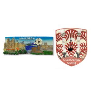 a-one belleville castle palma cathedral mallorca spain 3d poly refrigerator sticker magnet 1pc+catedral de córdoba badge patch 1pc, holiday fridge magnet, marine patch for clothes dresses c214+253