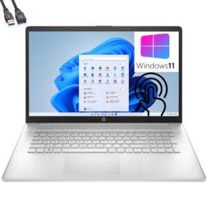 HP 17 17.3" HD+ Touchscreen Laptop Computer, Hexa-Core AMD Ryzen 5 5625U (Beat i5-1235U), 16GB DDR4 RAM, 512GB PCIe SSD, 802.11AC WiFi, Bluetooth 5.0, Windows 11, Includes USB Extension Cable