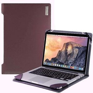 broonel - profile series - purple leather laptop case - compatible with asus chromebook flip c214 11.6"