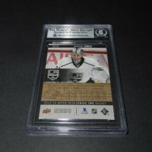 Martin Jones Signed 2013-14 Upper Deck Young Guns Canvas RC #C214 Beckett COA 1A - Autographed NHL Art