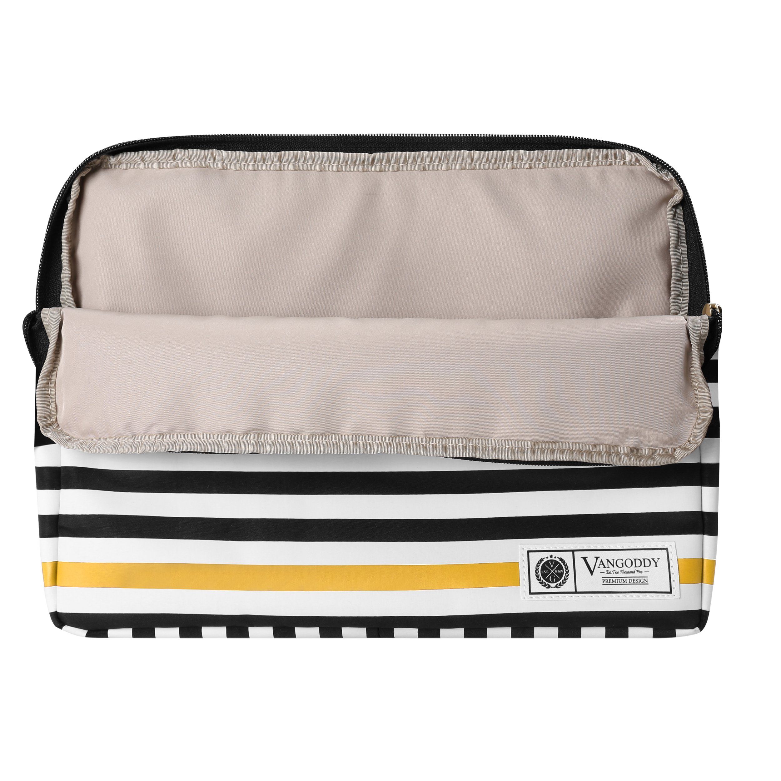 Slim Striped 12-inch Laptop Sleeve Compatible with Asus Laptop L210 E210, Chromebook C202 Flip C214, VivoBook Flip 12 S13, ZenBook 13 UX334 Flip S UX371 (Gold)