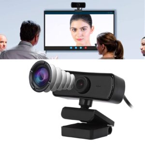 Yoidesu 143 Webcam, 4K PC Camera USB DriveFree Webcast and Builtin Microphone Adjustable Web Camera for Online Teaching, Video Meeting, Remote Work (Black)