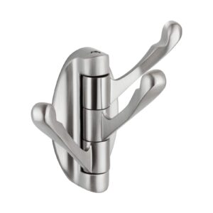 kokosiri swivel hooks solid metal foldable towel hooks with multi three rotating arms swing arm triple robe hook hanger, wall mounted, brushed nickel, b1009br-p1