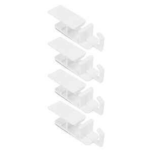 4Pcs Adhesive Hooks, Plastic Bathroom Hook, Large Utility Hooks Wall Hooks for Coats, Jackets, Hats, Robes, Towels, Waterproof Anti Slip Large Utility Hooks for Bathroom,