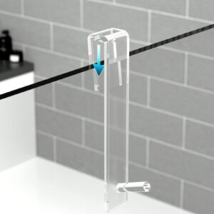 C-LARSS Acrylic Hook No Drill Heavy Duty Strong Load Bearing Glass Shower Door Hanger Bathroom Frameless Glass Shower Door Acrylic Hook Transparent