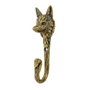 Solid Brass Fox Hook – Large Size, Handcrafted with Exquisite Fox Head Shape and Functional Tail.