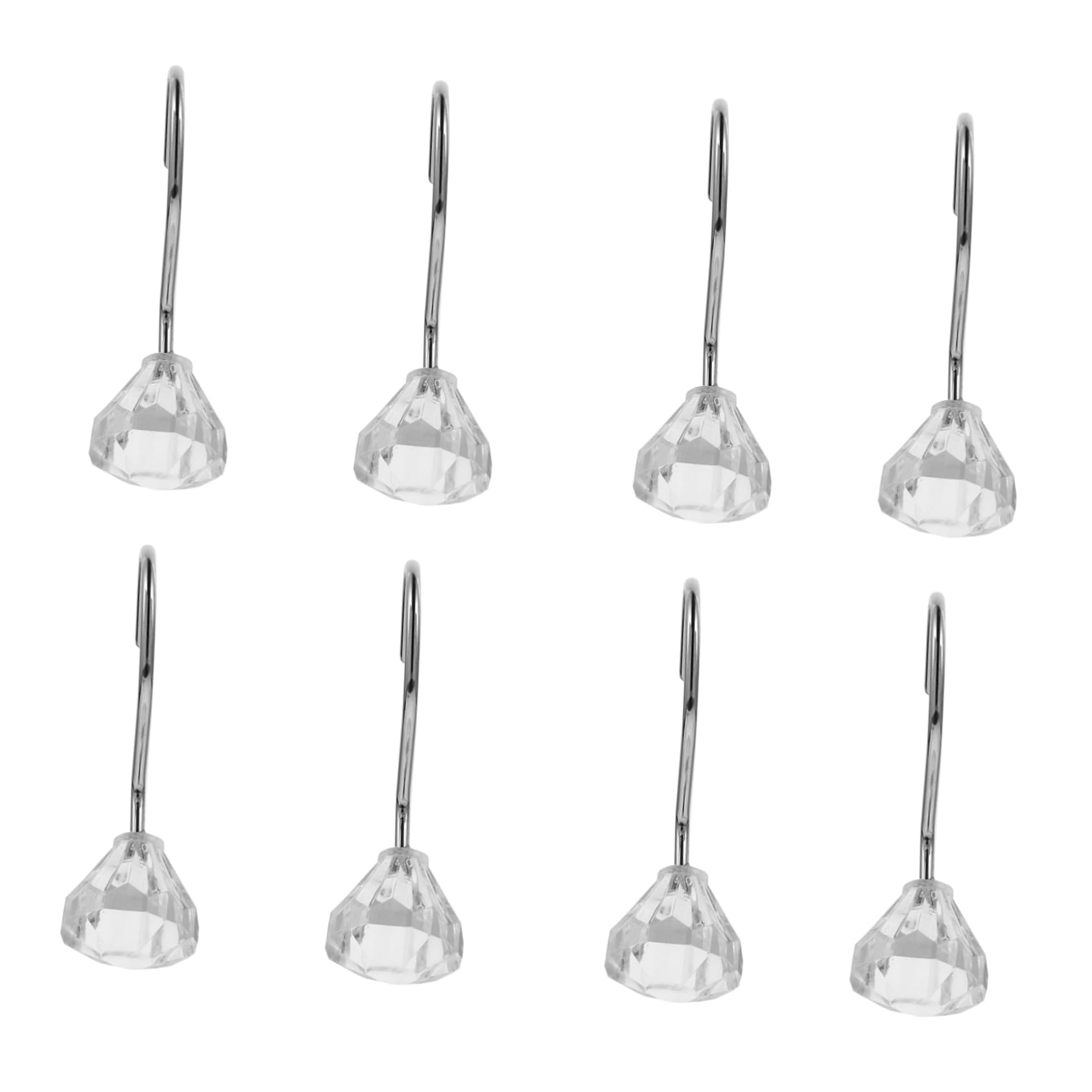 Alipis 12 Pcs Crystal Shower Curtain Hook Clear Hooks Shower Curtains Hooks Metal Shower Curtain Hooks Curtain Tieback Hooks Crystal Rods Curtains Hooks Bathroom Curtain Door Curtain Hook