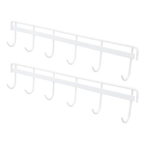 Okuyonic Wall Mounted Coat Rack, 304 Stainless Steel Simple Easy Installation Decorative 2pcs Rust Proof Coat Rack for Bedroom for Bathroom (6 Hooks 2 White)