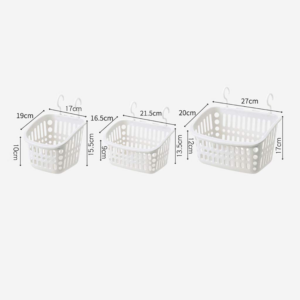 Plastic Hanging Shower Caddy Basket with Hook Grid Storage Laundry Basket Organizing for Bathroom Kitchen Pantry Bathroom Dorm Room Cabinet Door(C)