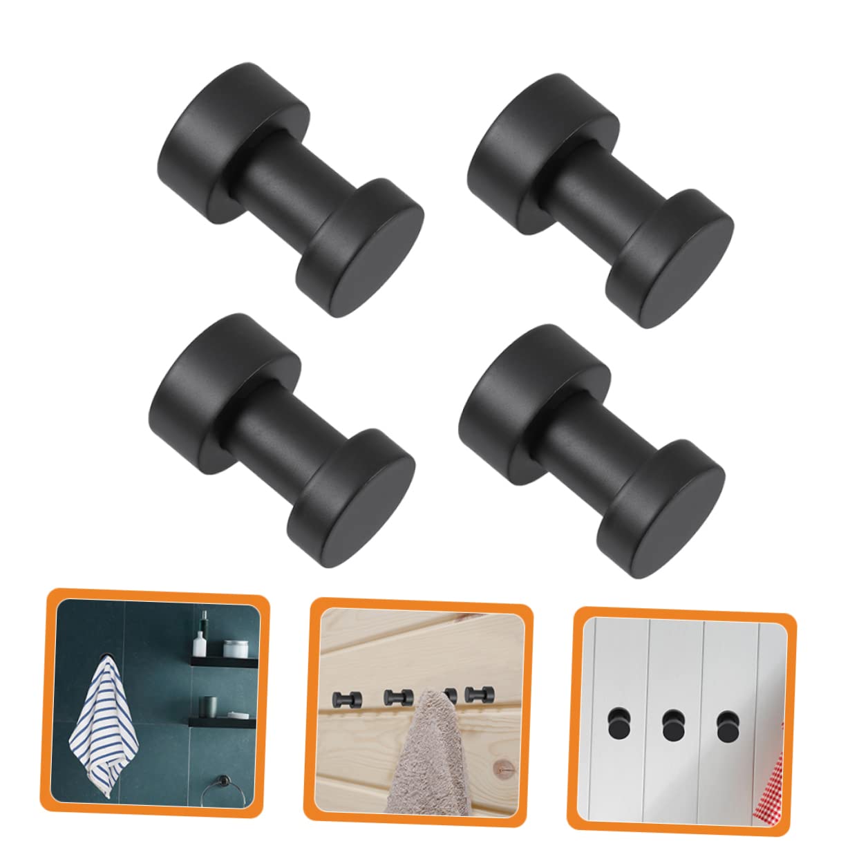 DOITOOL 4pcs Brass Robe Hook Bathroom Wall Hooks Wall Coat Hooks Hanger Bathroom Robe Hooks Robe Mount Hats Hooks Bath Towel Stainless Steel Hooks Hanging Hooks Key Holder Scarf