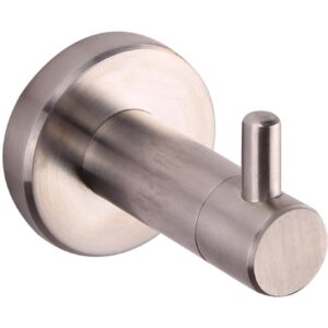 Brushed Round Base Towel Rack Paper Towel Holder Toilet Brush Single Rod Double Lever Single Hook, Double Coat Hook