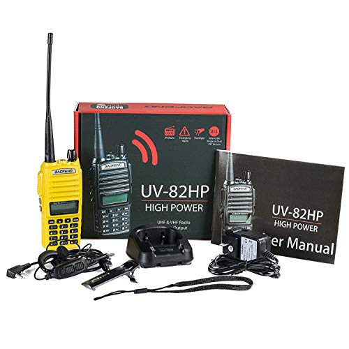 BaoFeng UV-82HP (Yellow) High Power Dual Band Radio: 136-174mhz (VHF) 400-520mhz (UHF) Portable Two-Way