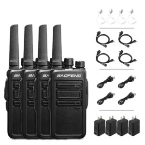 BAOFENG GT-68 Walkie Talkies for Adults, Long Range Two Way Radios, 1500mAh Battery with USB Charging, Portable Rechargeable Walky Talky, for Road Trip Hiking Family (4 Pack)