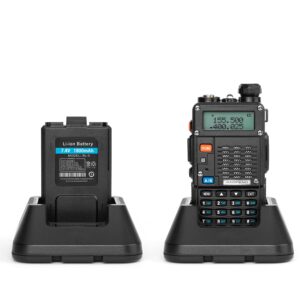 BaoFeng UV-5R 8-Watt (3rd Gen) Handheld Ham Radio with 2 Rechargeable Battery, Dual-Band 2-Way Radio Handheld Walkie Talkies Complete Set with Earpiece and Programming Cable (Pack 1)