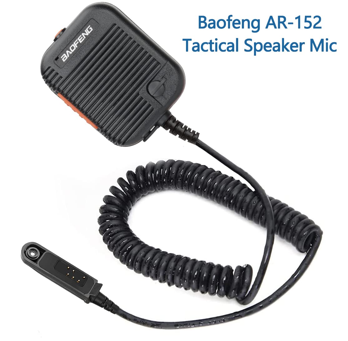 BAOFENG Ham Radio Tactical Speaker Microphone Handheld Remote Dual PTT Volume Adjustable Shoulder Mic UV-9R Plus UV-9R PRO GMRS-9R UV-9G GT-3WP BF-9700 Waterproof Two Way Radio