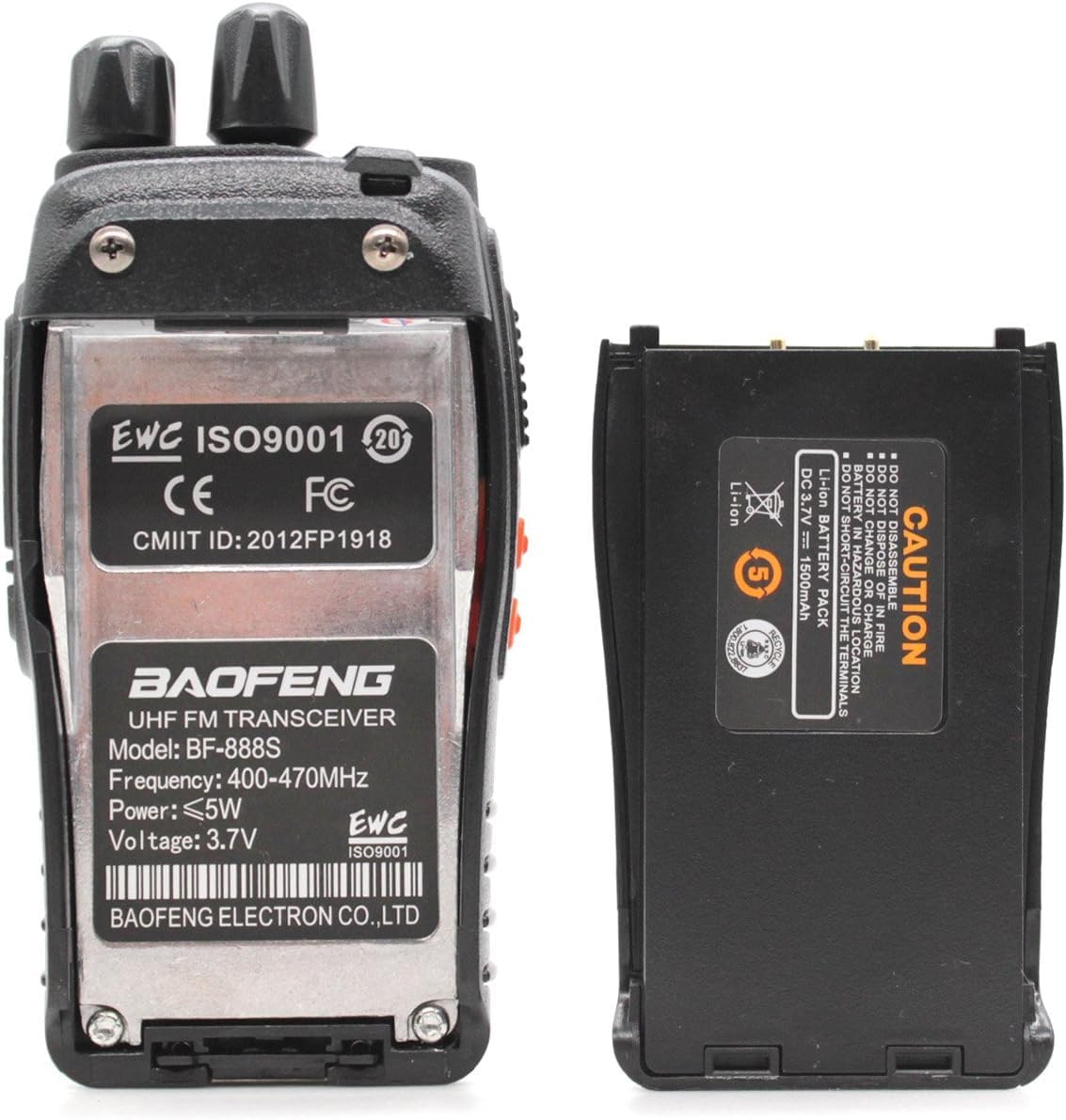 BaoFeng BF-888S Two Way Radio with Built in LED Flashlight (Pack of 4) + USB Programming Cable (1PC)