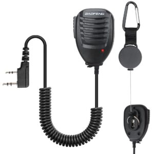 BAOFENG Original UV-5R Mic for Two Way Radio Shoulder Handheld Speaker Mic with Hand Pull Rope UV-5R Accessories with Mic UV-5R UV-5R Plus UV-82 UV-82hp UV-S9 BF-F8HP etc