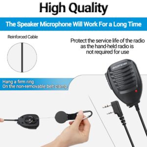 BAOFENG Original UV-5R Mic for Two Way Radio Shoulder Handheld Speaker Mic with Hand Pull Rope UV-5R Accessories with Mic UV-5R UV-5R Plus UV-82 UV-82hp UV-S9 BF-F8HP etc