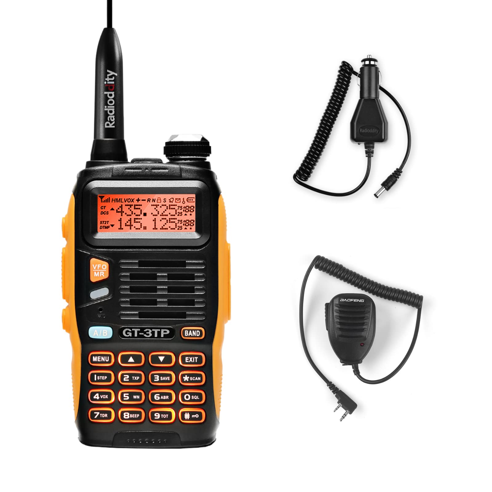 BAOFENG GT-3TP Mark III Handheld Ham Radio, Tri-Power 8/4/1W Two-Way Radio with Speaker Mic Included