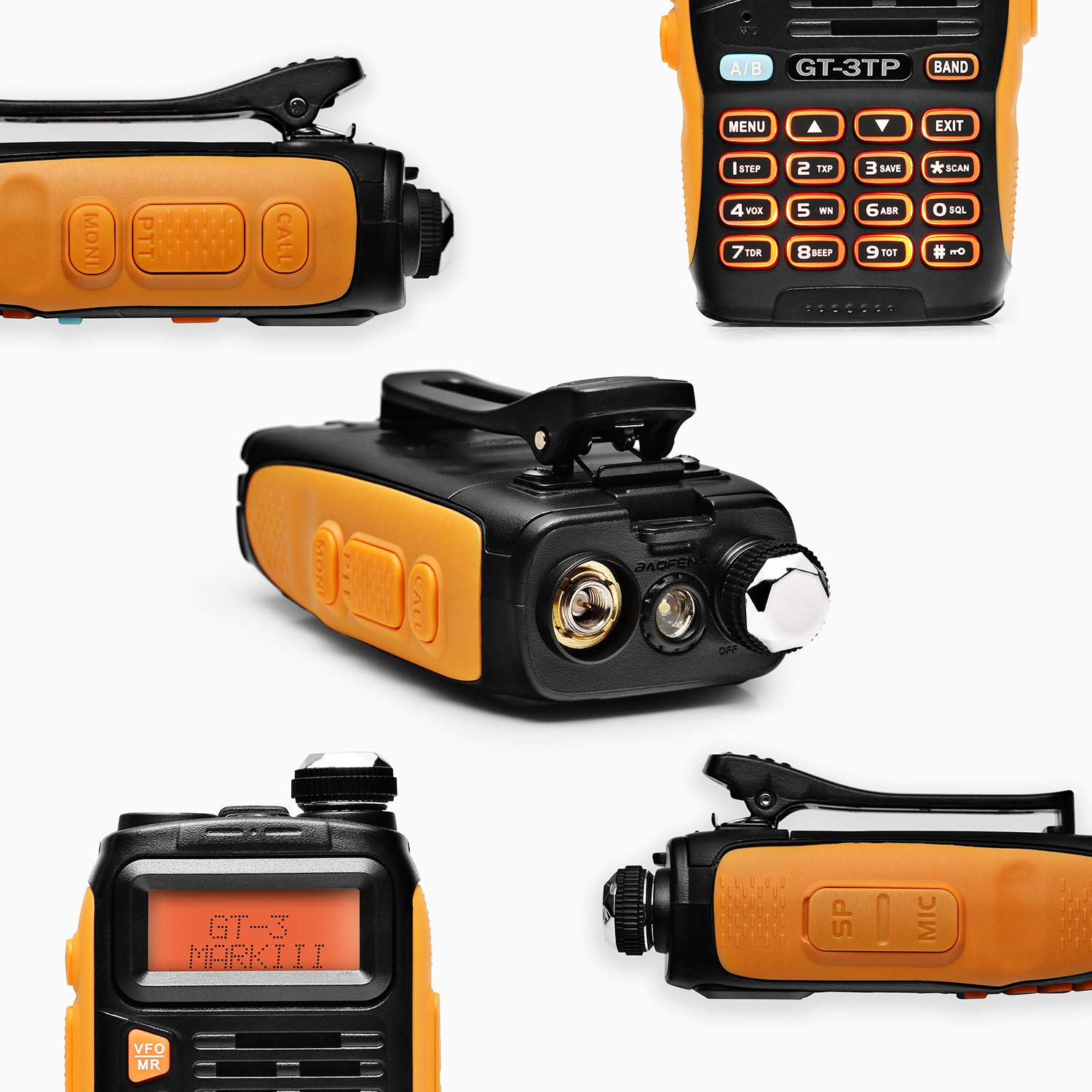 BAOFENG GT-3TP Mark III Handheld Ham Radio, Tri-Power 8/4/1W Two-Way Radio with Speaker Mic Included