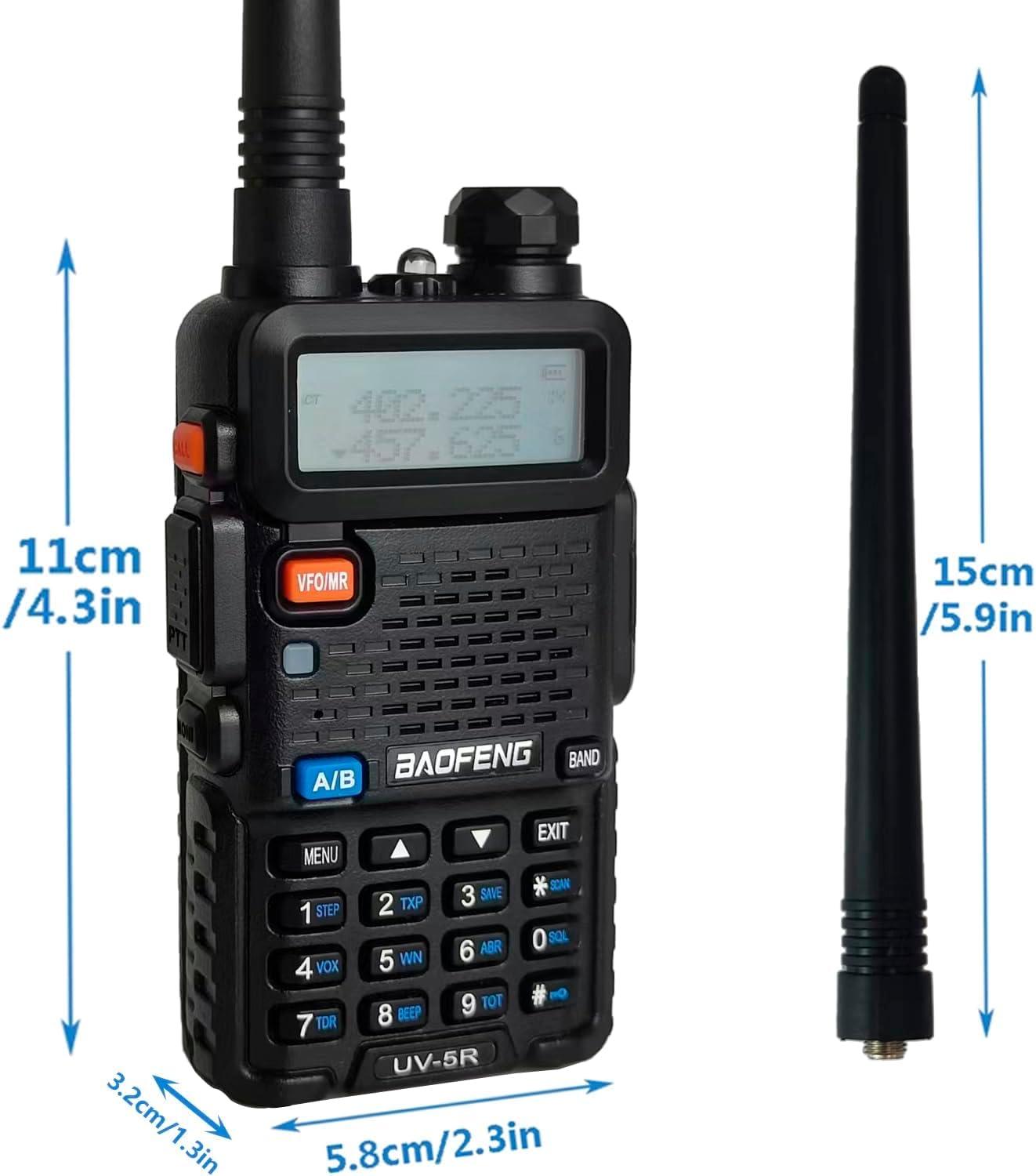 BAOFENG UV-5R Radio, Handheld Ham Radios Long Range, Dual Band Programmable Two Way Radios with Programming Cable, Portable Amateur HT Radio(2 Pack)