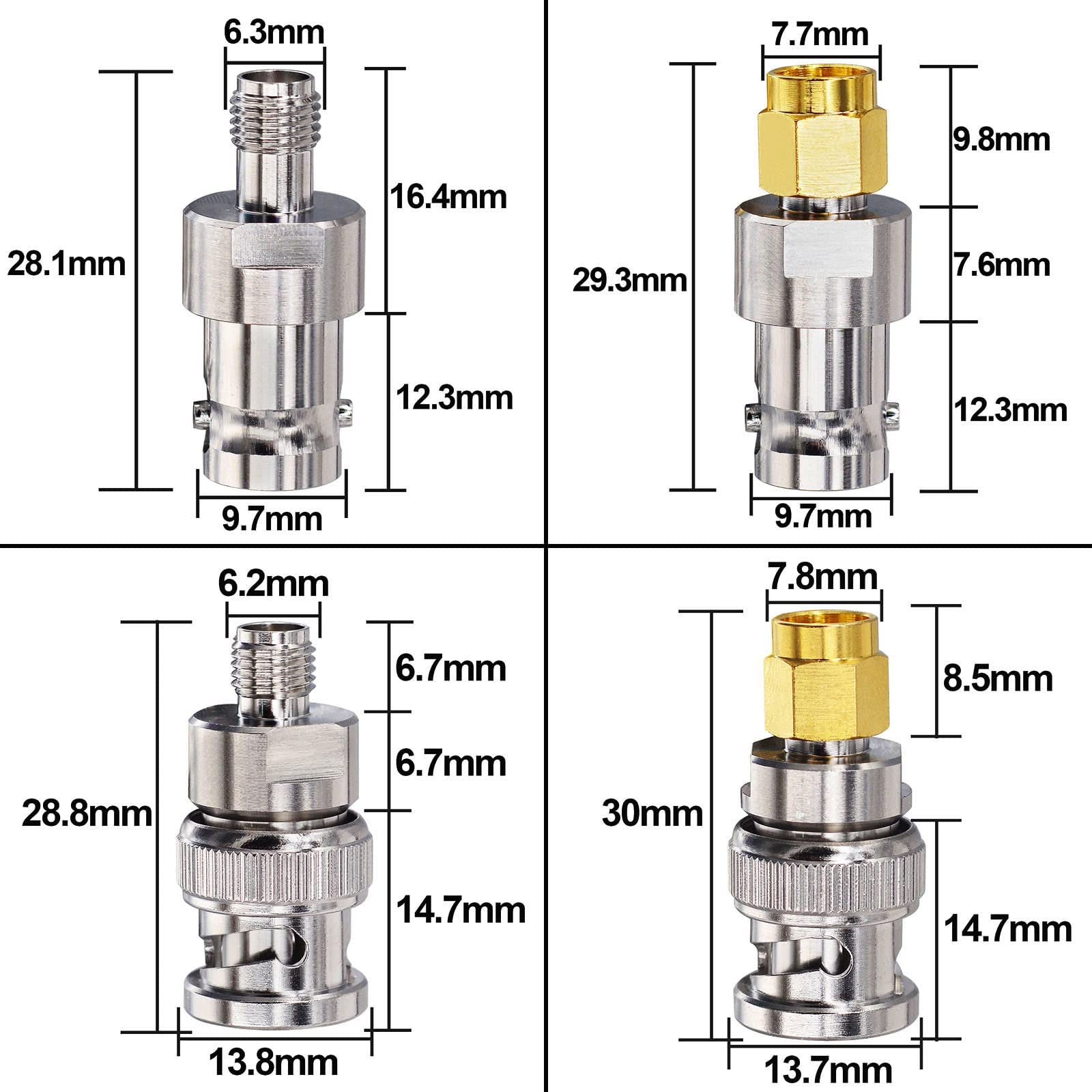 Onelinkmore BNC to SMA Coax Adapter for Baofeng UV-5R Ham Radio, HT Antenna, Scanner, SDR Dongle