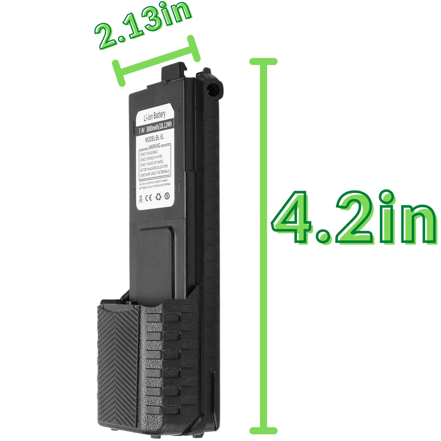 Teseko 5-Pack UV-5R BL-5L 3800mAh Extended Battery for BaoFeng UV-5R BF-8HP UV-5X RD-5R UV-5RTP Plus UV-5RE