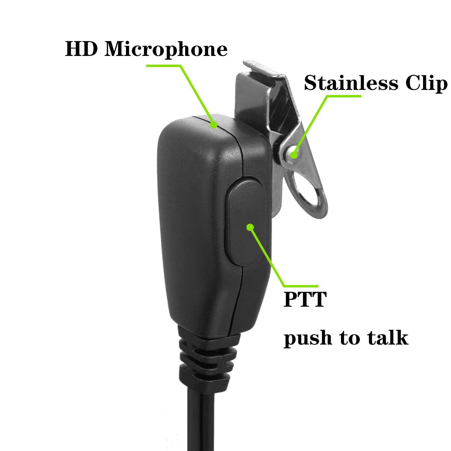 KANMIT Kenwood Walkie Talkie Earpiece Headset for Baofeng uv-5r uv-9r bf-888s bf-f8hp tk-2202 tk-2402 tk-3402 nx-200 nx-320 Icom Retevis Radio with PU G Shape Ear-Hook and PTT mic (2 Pack)