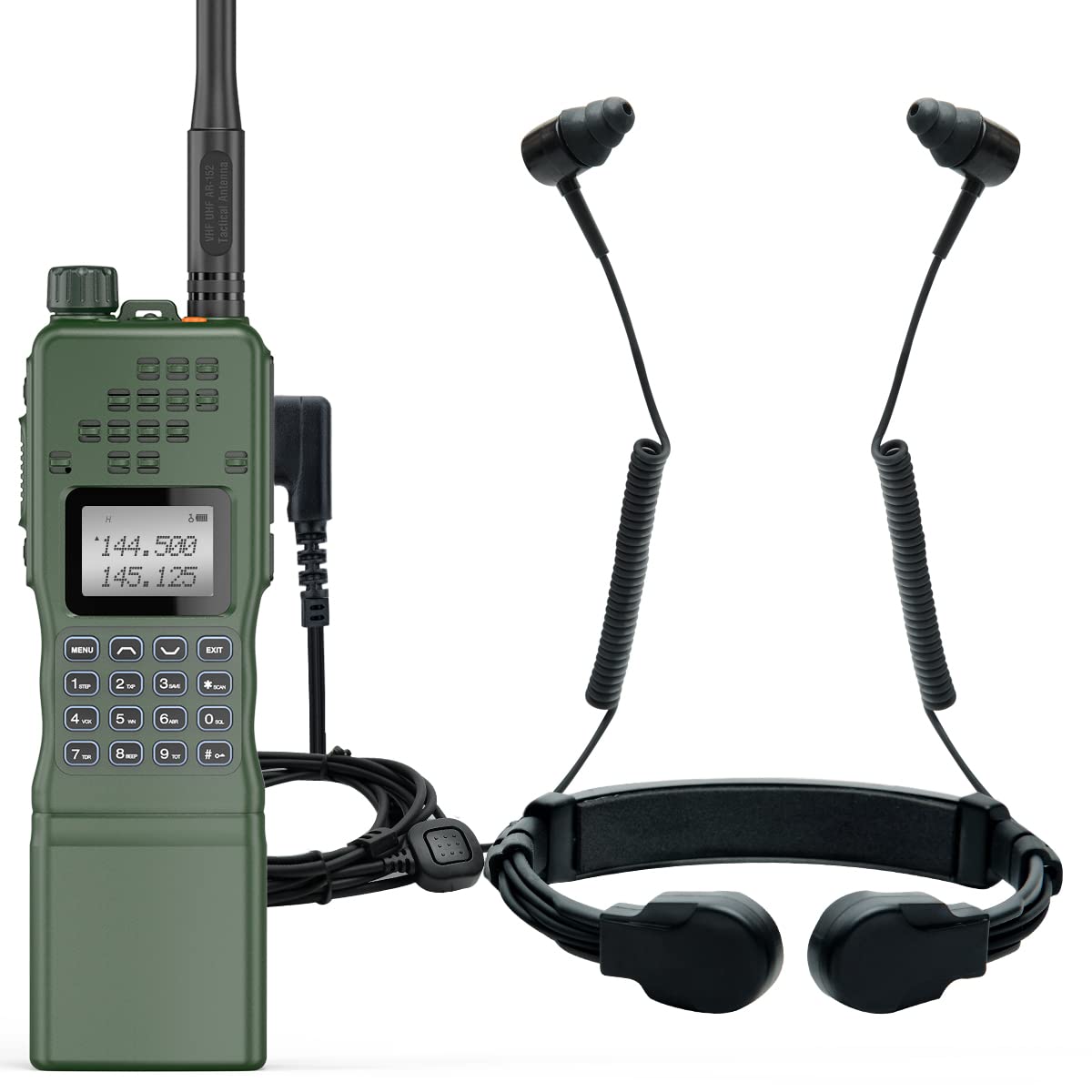 BAOFENG Adjustable Throat Mic Walkie Talkie Earpiece with Finger PTT and Two Earplugs UV-5R BF-F8HP UV-82 AR-152 Retevis RT22 RT68 RB26 BF-888S H-777 Walkie-talkies