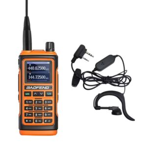 Baofeng Two Way Radio UV-17L Upgrade of UV-17R/UV17R New 5W Tri Band Handheld Radio with Type C Charging Cable and 1.77-inch Screen 999 Channels Walkie Talkies with Earpiece for Adults NO GPS