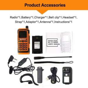 Baofeng Two Way Radio UV-17L Upgrade of UV-17R/UV17R New 5W Tri Band Handheld Radio with Type C Charging Cable and 1.77-inch Screen 999 Channels Walkie Talkies with Earpiece for Adults NO GPS