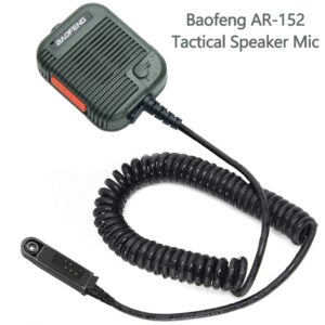 BAOFENG Tactical Speaker Microphone Handheld Remote Dual PTT Volume Adjustable Shoulder Mic UV-9R Plus UV-9RPRO GMRS-9R UV-9G GT-3WP BF-9700 Ham Waterproof Two Way Radio