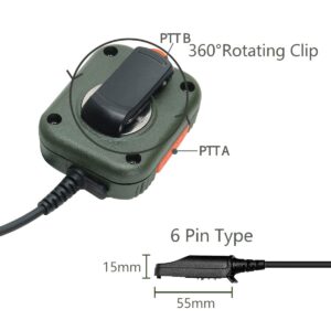 BAOFENG Tactical Speaker Microphone Handheld Remote Dual PTT Volume Adjustable Shoulder Mic UV-9R Plus UV-9RPRO GMRS-9R UV-9G GT-3WP BF-9700 Ham Waterproof Two Way Radio