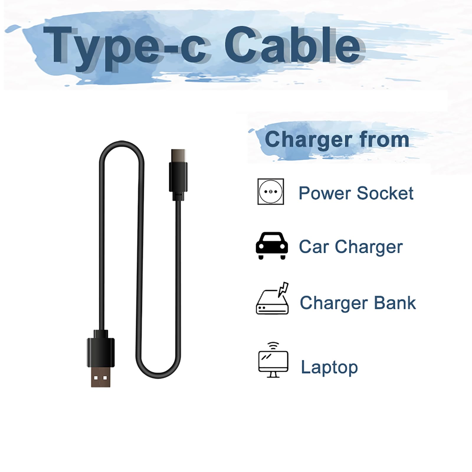 UV-5R Battery Enlarge Rechargable Type-c Charger 3800mAh BL-5 for Walikie Talkie BF-F8HP UV-5RE RD-5R UV-5RTP UV-5X3 USB-C Ham Radio Accessories (BL-5L BAOFENG Battery Series)