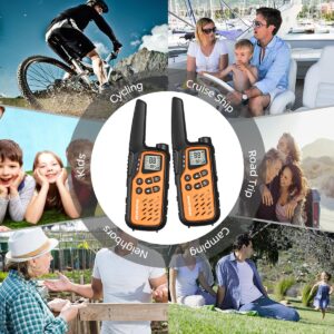 Baofeng Walkie Talkies, Long Range Walkie Talkies for Adults with 22 FRS Channels MP25 Walkie-Talkie with NOAA Weather Alerts and Type-C Charging Cable for Camping Accessories(Orange,Include Battery)