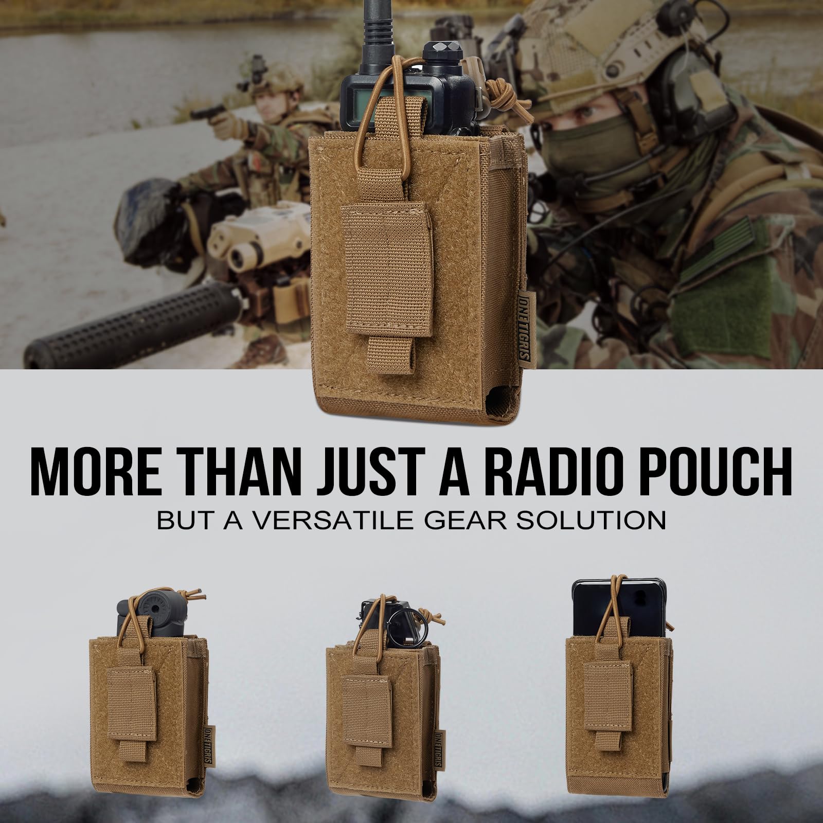 OneTigris Radio Holster for BaoFeng UV-5R BF-F8HP Nylon MOLLE Pouch for Walkie Talkie