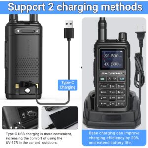 BAOFENG UV-17R Ham Radio Long Range Two Way Radio Upgrade of baofeng UV-5R Dual Band USB Charger 999 Channels Hands Free VOX Walkie Talkies for Adults with 771 Antenna Earpiec Flashlight Battery