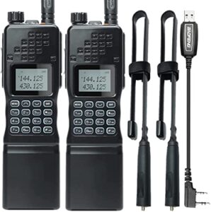 2 pack baofeng ar-152 10w ham radio powerful military grade radio 12000mah battery long range walkie talkie with ar-152a cs tactical antenna and programming cable two way radio full set